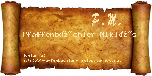 Pfaffenbüchler Miklós névjegykártya